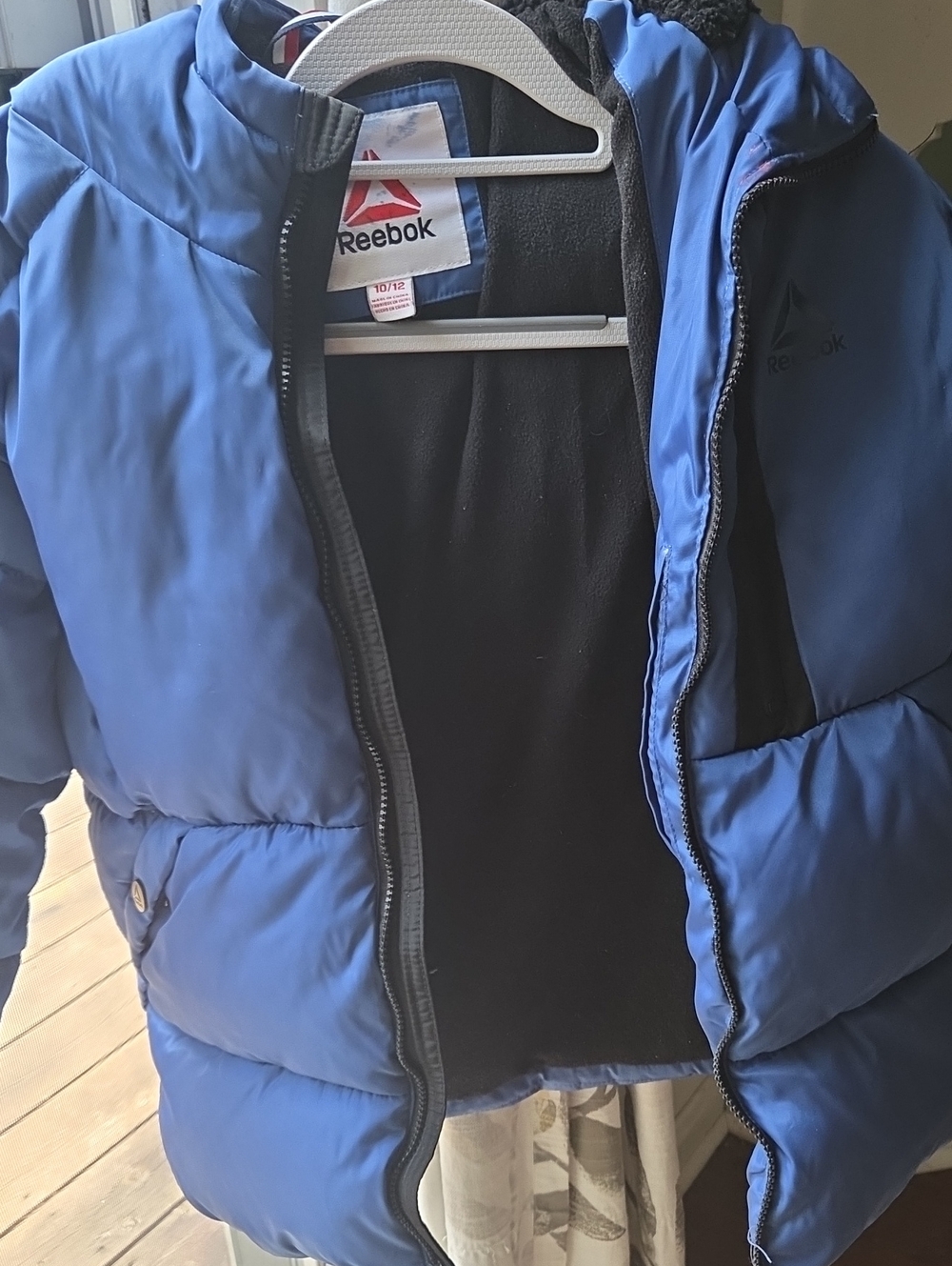 Reebok Kids Royal Blue Puffer Jacket with Hood